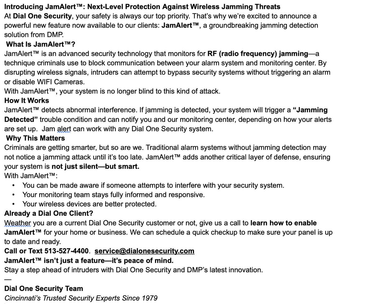 dialonesecurity's tweet photo. Introducing JamAlert™: Next-Level Protection Against Wireless Jamming Threats https://t.co/2fi5PzPpu4