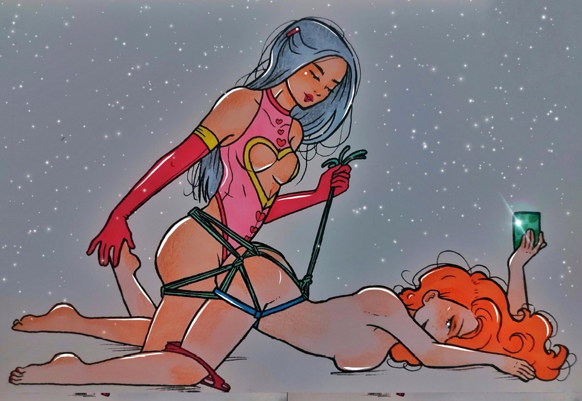 Two beautiful women in shibari.
#nsfwtwt #nsfwart #lewdart #artshare