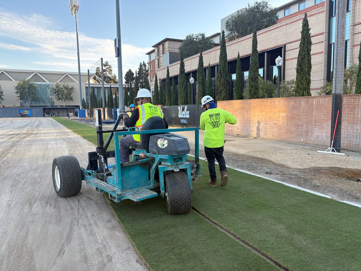 WestCoastTurf's tweet image. Converting one of Spaulding Field’s artificial turf practice fields for @UCLAFootball to natural @Tahoma31Bermuda grass 💪. #keepitreal #naturalgrass #tahoma31 #uclafootball  #westcoastturf