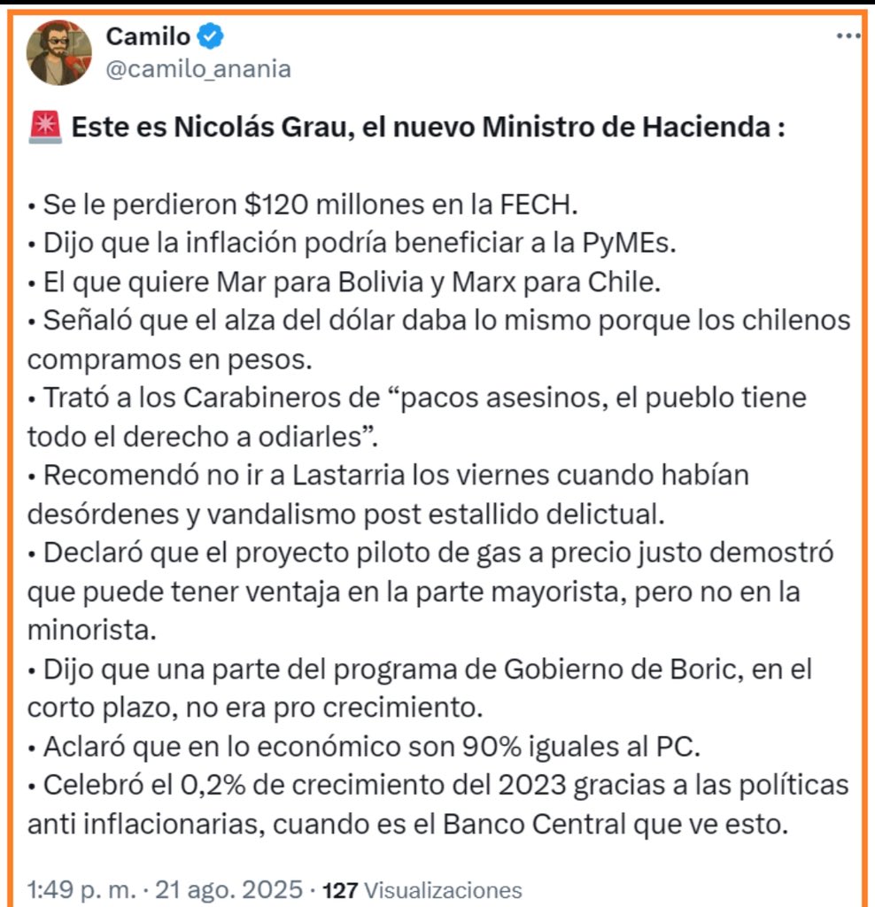 Mariana Silva (@olim1712) on Twitter photo <a href="/DFinanciero/">Diario Financiero</a> Mmm,conseguiria pega en el extranjero??Y ponen a Grau a cargo?😩🤦♂️🤦🤦♀️ <a href="/DFinanciero/">Diario Financiero</a> Mmm,conseguiria pega en el extranjero??Y ponen a Grau a cargo?😩🤦♂️🤦🤦♀️