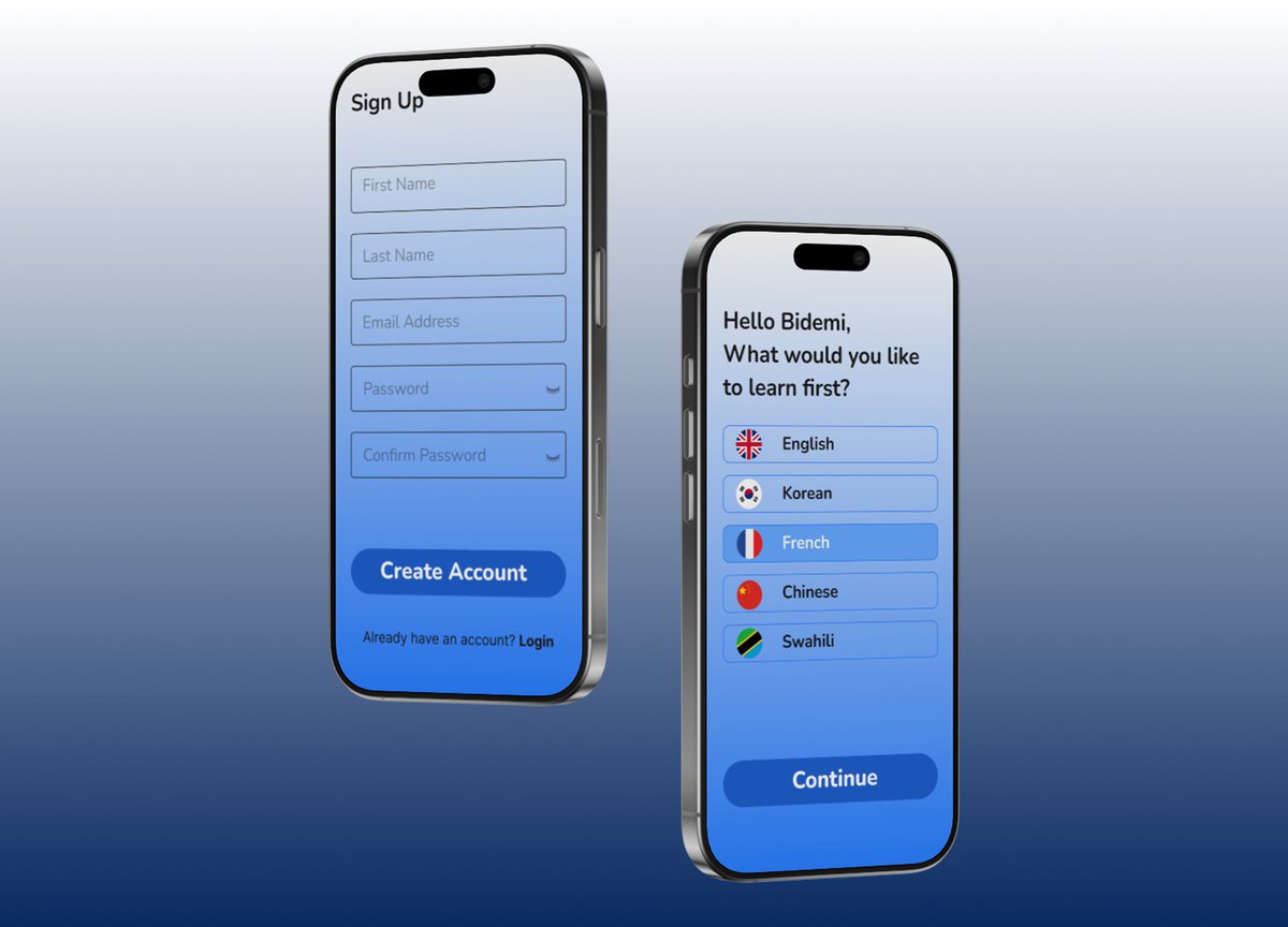 Bimdyna's tweet photo. @Tegadesigns My submission for the #LinguaAI Design Task

LinguaAI is an AI-powered language learning app that helps users master new languages through personalized lessons, real-world scenarios, and AI-driven practice. 

How did I do?

#LinguaAI #NewbieDesigner https://t.co/Yh1bLDhx8g