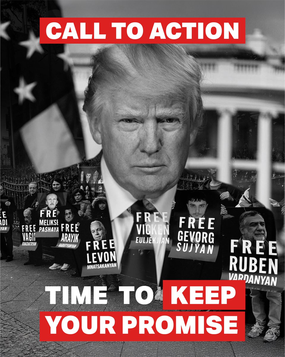Dear President Trump <a href="/POTUS/">President Donald J. Trump</a> <a href="/realDonaldTrump/">Donald J. Trump</a>, we respectfully urge that you intervene and use your influence to free 23 Christian Armenian hostages in Baku.

📢🇺🇸Calling on the Armenian-American community: Your voices matter!  

23 Armenian hostages remain imprisoned in