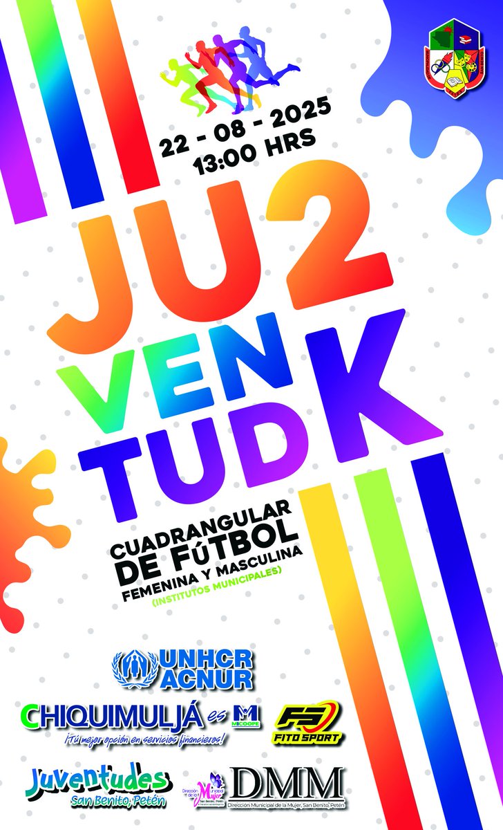 ACNURGuate's tweet photo. ¡Corre, camina y celebra el Día de la juventud en San Benito Petén! 

Viernes 22 de agosto a partir de las 13:00 horas, frente a la Plaza Cívica Municipal. https://t.co/H1JSDDoGfB