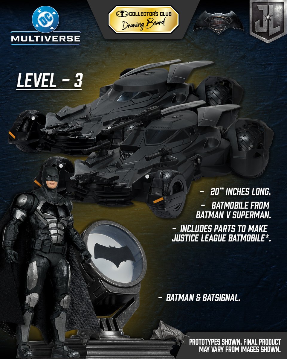 mcfarlanetoys's tweet photo. Tomorrow is your LAST CHANCE to secure your Batman V Superman: Dawn of Justice x Justice League Batmobile! The McFarlane Toys Store Collector's Club Drawing Board crowdfund #4 deadline is TOMORROW NIGHT at 12am PT. Click HERE to review the available tiers and support the project ➡️ https://t.co/V1OQJ2gvI7

#McFarlaneToys #BVS #JusticeLeague #Batmobile #Batman #Superman #WonderWoman #DCComics #DrawingBoard #McFarlaneToysStore #Crowdfund