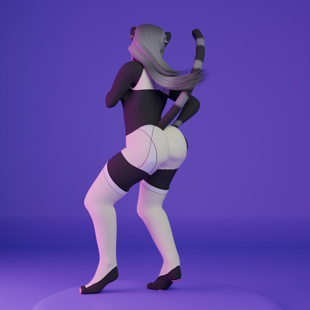 Furry character 3D model commision for <a href="/Alliethekitty/">KawaiiMewMaker</a> !!