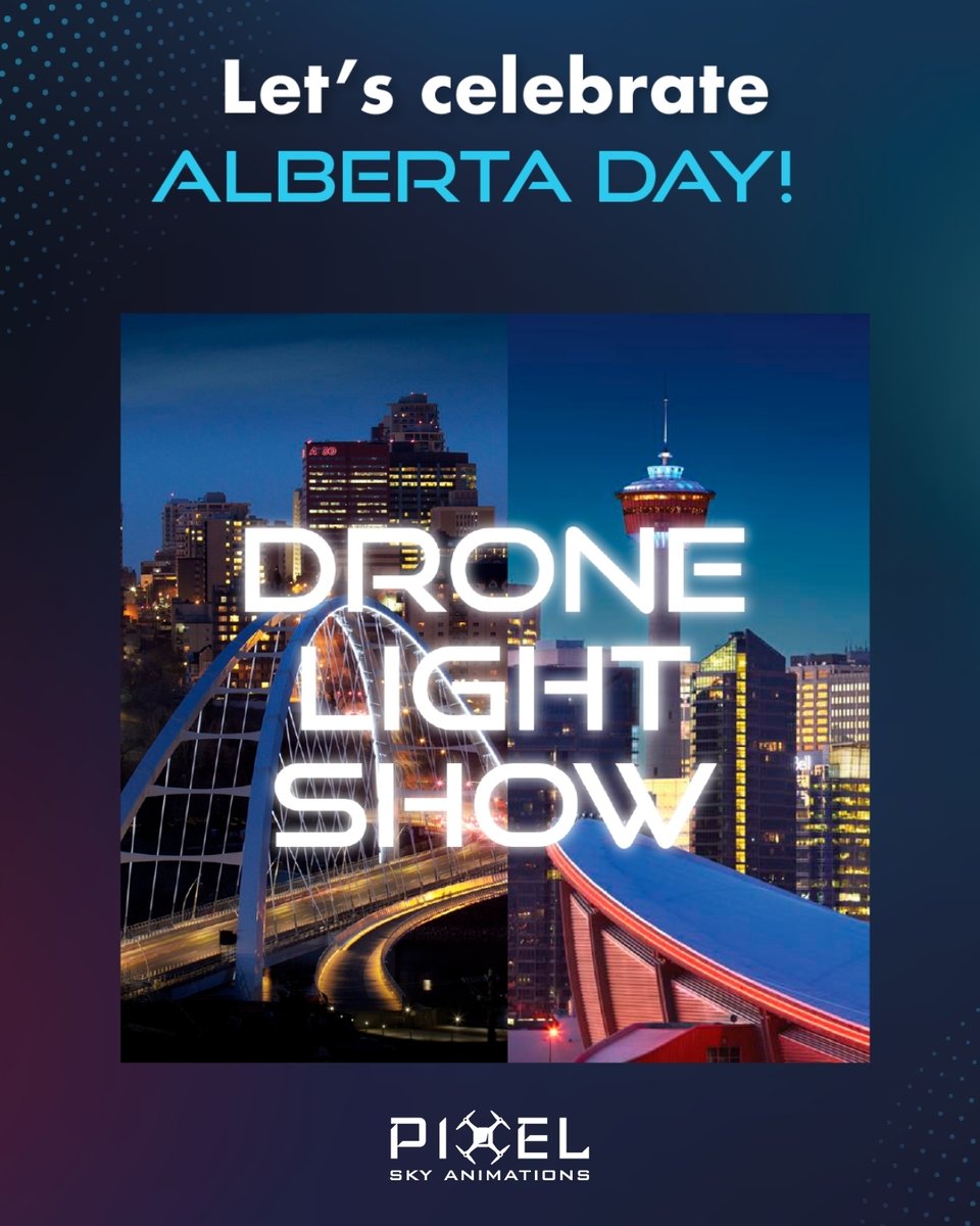 Alberta, the countdown is on🚀 Two Drone Light shows, one night — Calgary and Edmonton, Aug 31. 
Experience the energy! 
pixelskyanimations.com