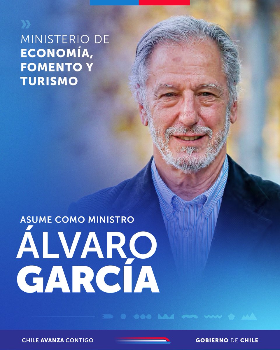 Le damos la bienvenida al ministro Álvaro García, que asume como titular del Ministerio de Economía, Fomento y Turismo desde este 21 de agosto.

¡Todo el éxito para esta nueva etapa!