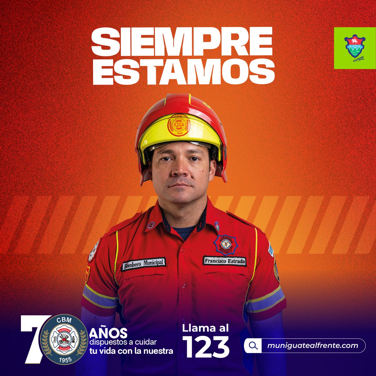 👏🏻 Durante 70 años, los Bomberos Municipales han demostrado valor, entrega y compromiso con la vida de los vecinos. Una labor que inspira y que nos impulsa a seguir avanzando como ciudad.

#CBMSiempreEstamos #BomberosMuniGuate #BomberosMunicipales