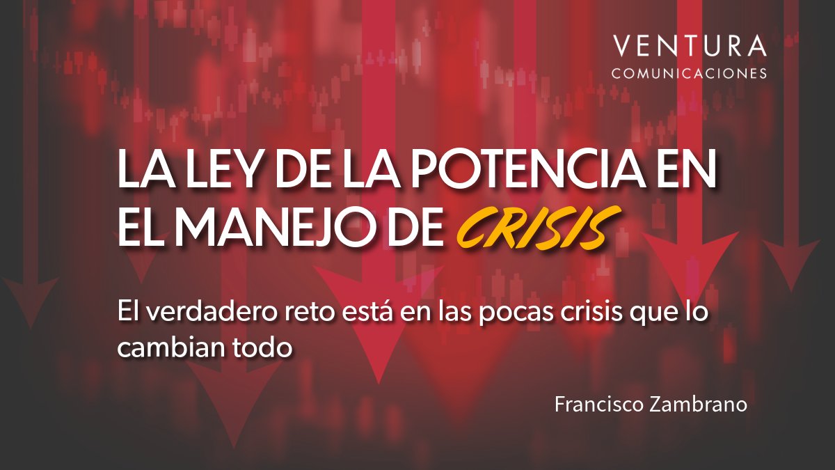 La ley de la potencia nos recuerda que habrá una o dos crisis que pondrán en riesgo la viabilidad de la organización, alterarán la continuidad de sus operaciones o dañarán severamente su reputación. #ManejoDeCrisis

👉 venturacomunicaciones.com/la-ley-de-la-p…