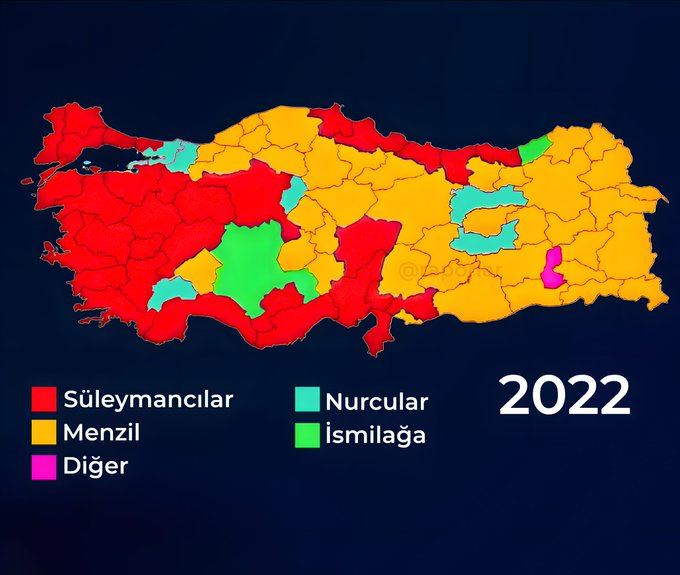 darkwebhaber's tweet photo. Türkiye'de cemaat/tarikat yoğunluğu haritası.

(Raporlar) https://t.co/2ATvM6TI3D