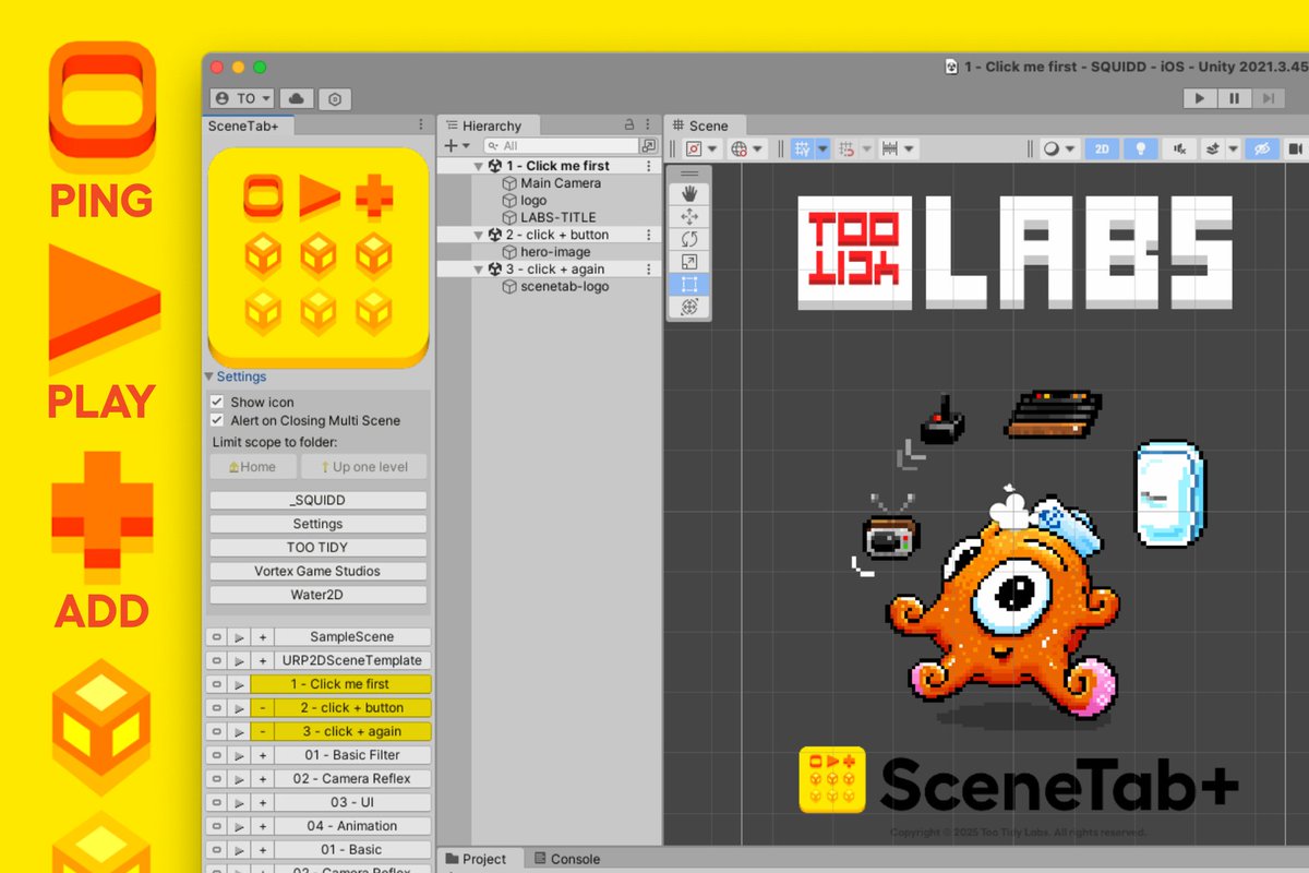 TooTidyLabs's tweet photo. SceneTab+ version 1.3 is now available, compatible with Unity 2019.4+ and Unity 6 🥳 @unitygames #gamedev
https://t.co/1JlPG0AGuS https://t.co/yCXu7fI2Fn