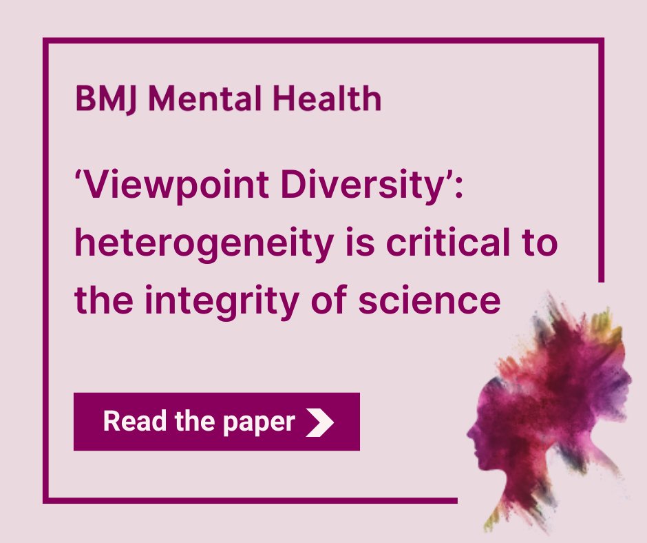 Professor Gin S Malhi and colleagues discuss the importance of maintaining diversity within science, noting especially its significance to research in psychiatry.
mentalhealth.bmj.com/content/28/1/e…