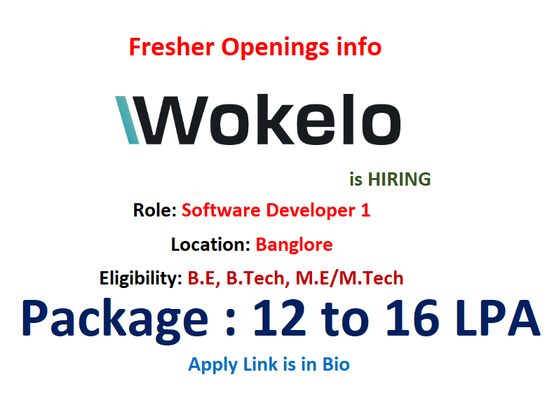 Wokelo is hiring #Freshers for #Software Developer 1.

Location: Banglore

Requirements:
- Bachelor’s/Master’s degree in Computer Science.
- Proficiency in Python with exp in Django Rest Framework.
- Knowledge of NLP, ML models

Link: jobs.ashbyhq.com/wokelo-ai/0973…

#Wokelo