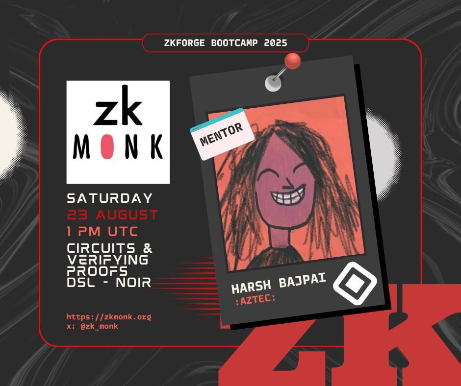 zkMonk (@zk_monk) on Twitter photo zkMonks,
it's time to take your skills to the next level! ๐
<a href="/bajpaiharsh244/">harshbajpai.eth</a>, an engineer with experience developing a fully decentralized, privacy-protecting network, will be our mentor this week to guide the most advanced phase of our #ZkForge bootcamp. ๐งโ๐ซโจ
We'll learn:
- zkMonks,
it's time to take your skills to the next level! ๐
<a href="/bajpaiharsh244/">harshbajpai.eth</a>, an engineer with experience developing a fully decentralized, privacy-protecting network, will be our mentor this week to guide the most advanced phase of our #ZkForge bootcamp. ๐งโ๐ซโจ
We'll learn:
-