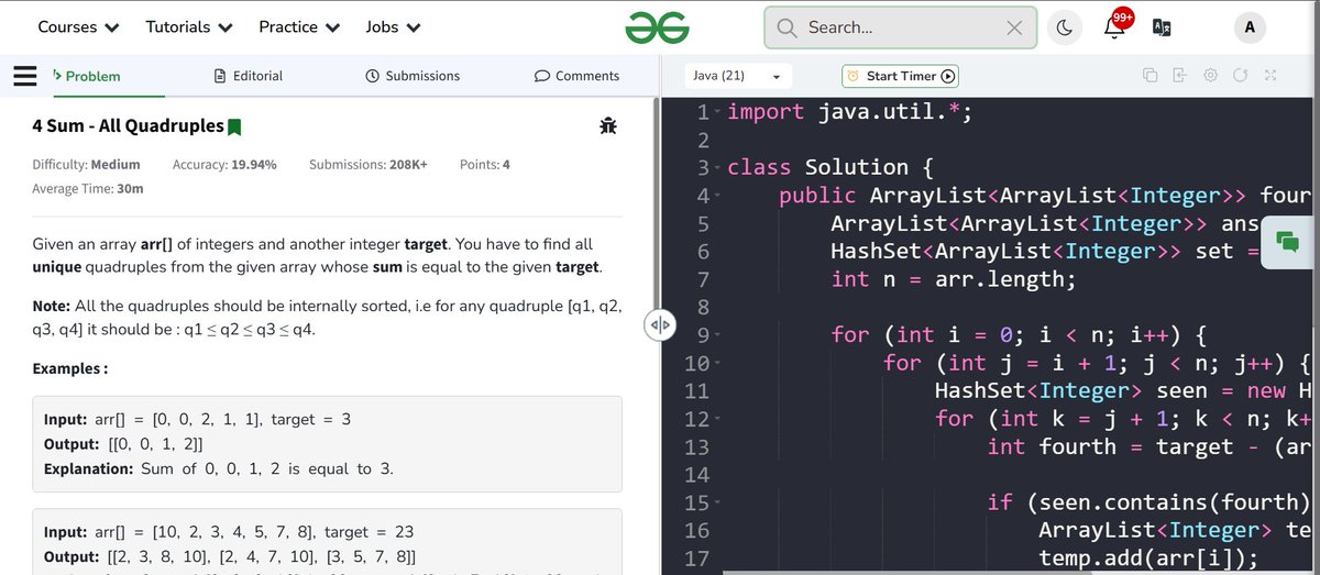 ankitpatel_og's tweet image. Day 4 / 100 Days
-> Solved 3Sum
-> Solved 4Sum
-> Solved Longest Subarray with Sum 0
🔥 The problem-solving journey is getting more exciting every day!
#dsa #code #geekforgeeks #work
