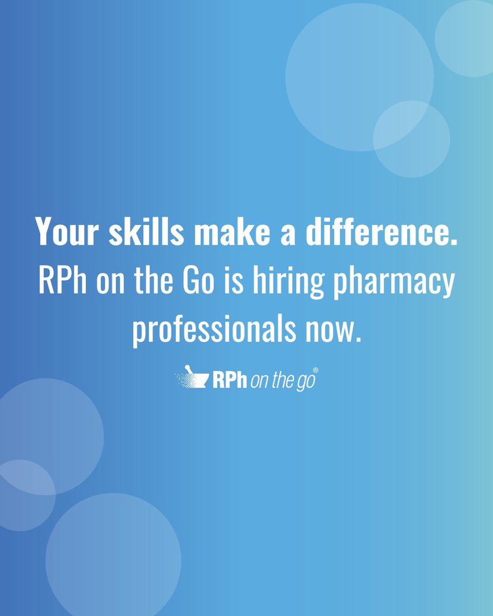 rphonthego's tweet image. Ready to advance your pharmacy career? Connect with RPh on the go and discover opportunities across the country!