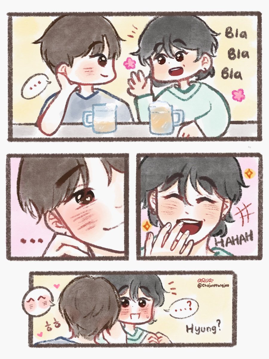 [ 21  . 8 ]
Super late but happy #junbbang dayyy‼️🥹🫶🤎🍞

Do you think Jun falls in love a little deeper every time they spend quality time together? Watching Joo talk excitedly, smile mid-story, and laugh so loud... oh... why does Jun have hearts in his eyes again?💕
