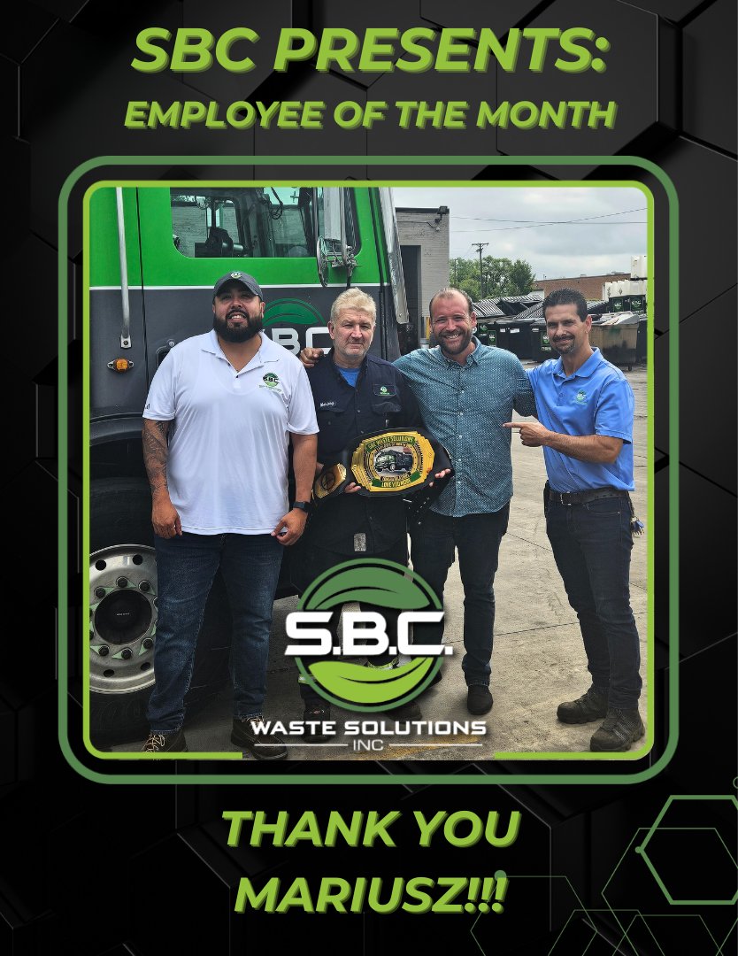 SBC_Waste's tweet photo. 🎉Big shoutout to Mariusz, our Journeyman Mechanic and Employee of the Month! 

Always positive, never calls off, and our drivers love his expertise fixing trucks. A leader training the next generation and a devoted family man!👏

#SBCWasteSolutions #EmployeeOfTheMonth #TeamWork https://t.co/4htdjbKR7H