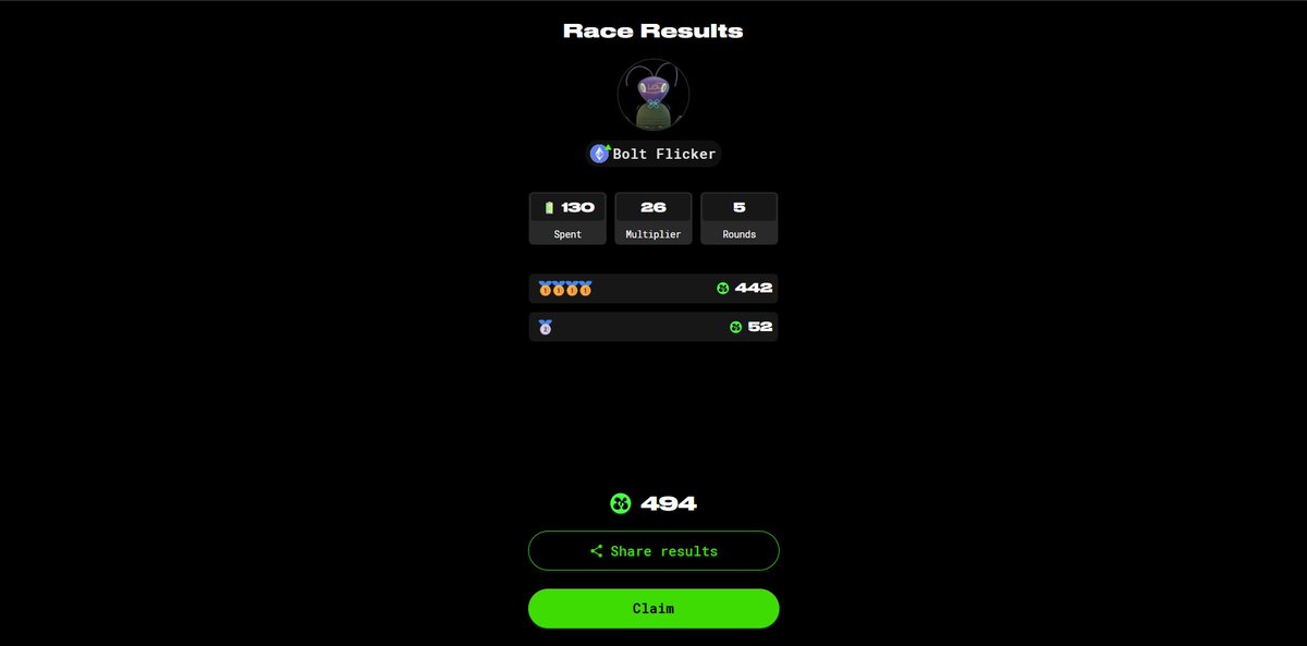 First time i'm acing this <a href="/RoachRacingClub/">Roach Racing Club</a> on <a href="/AbstractChain/">Abstract</a> 😎