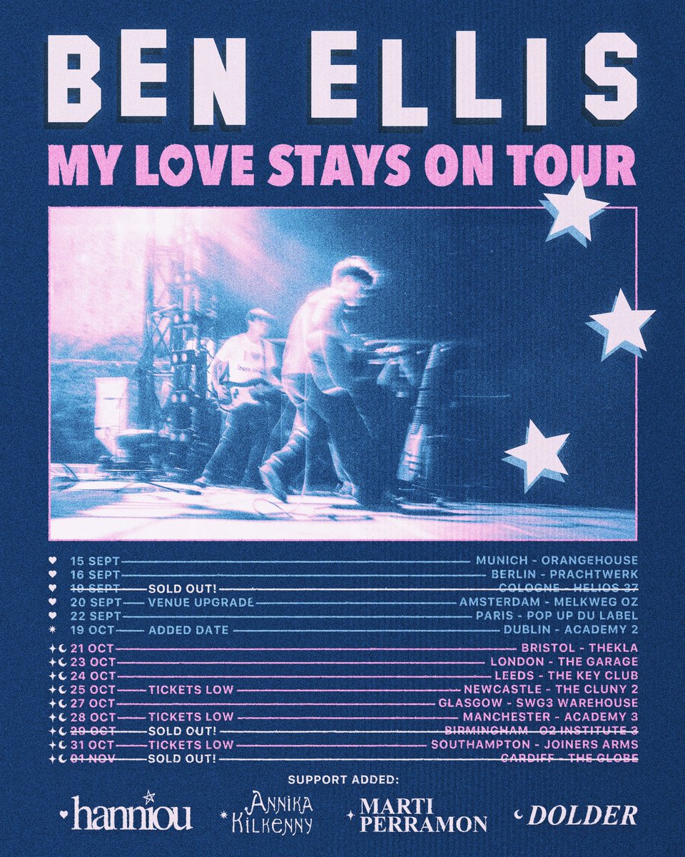 I can’t wait to have so many talented supports on tour with me!!!!! AHHHH ITS SO SOON