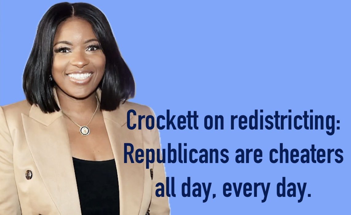 Who supports Jasmine Crockett?

Reply with 💙 if you do
