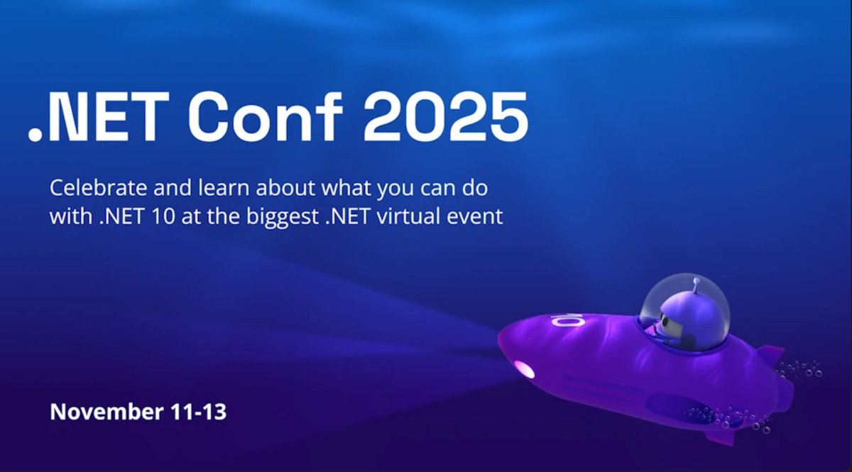 MVPAward's tweet image. 🗓️ Too soon or just right? #DotNetConf 2025 is on the horizon. MVPs, are you already planning?
🧵 msft.it/6015srrHX
#MVPBuzz