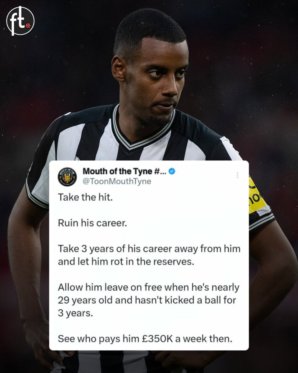Footballtweet's tweet photo. This Newcastle fan has got a masterplan for Alexander Isak. 😂

Imagine if this actually happens. 😭 https://t.co/Gxu0KrHOLw