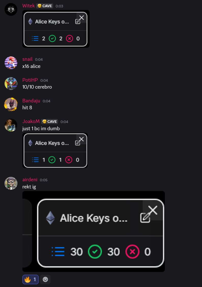 Alice Keys of Power
MP 0.08ETH -> 0.12ETH
2K+ was remain for public, members minted 700+ and 100+ in WL
small profit but ill take it