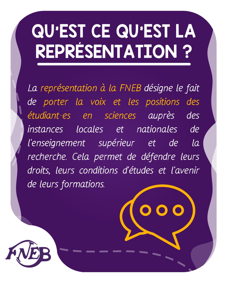 FNEBmono's tweet image. [👨‍🎓REPRÉSENTATION – KESAKO ?]

On vous explique la représentation et son rôle pour les étudiant·es. 
_
#fnebmono #représentation #etudiants