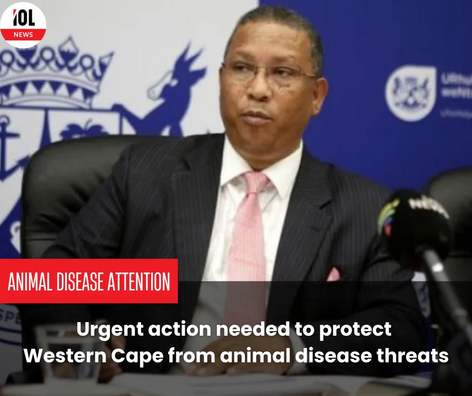 IOL's tweet image. Western Cape’s agricultural future depends on urgent, united action against rising animal disease threats.
#BiosecurityMatters #ProtectOurLivelihoods #WesternCapeAgriculture 
Read on tinyurl.com/2yafew7v
