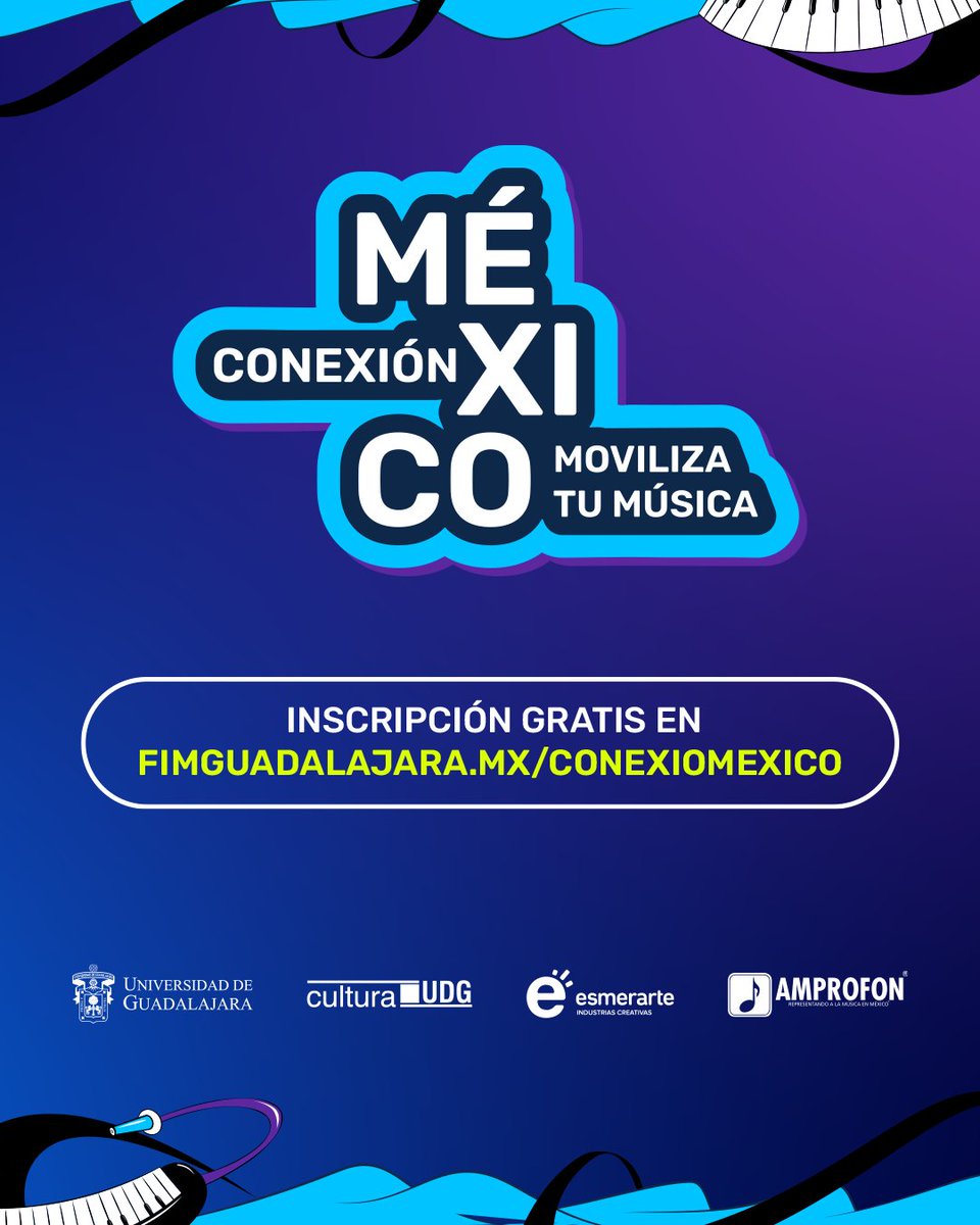 🎶 Con Conexión México, buscamos un punto de encuentro donde artistas, gestores, promotores y profesionales de la música puedan compartir ideas, generar redes y abrir nuevas oportunidades.

La inscripción es GRATUITA en nuestra web 🤩