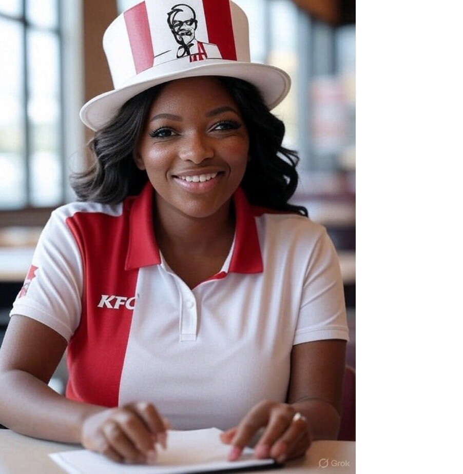 Lutton1964's tweet image. she's not going to be any good at this job either...
needs to get an eye job as well.
I swear, I wouldn't let her touch my chicken.