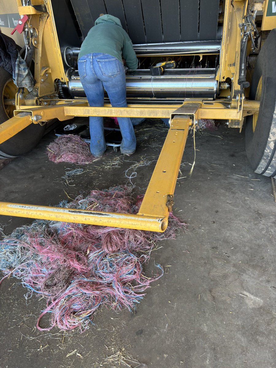 Incoming rain + feed ready to bale + relays not turning off the pickup + net wrap catching in pickup + not caring because didn’t want feed getting rain on it = work ethic the next day