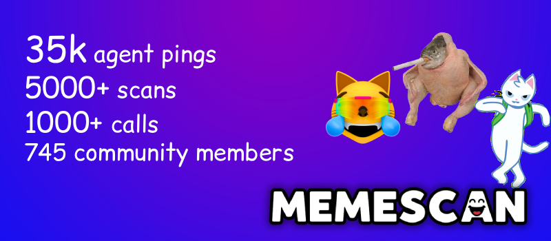 MemescanApp's tweet photo. our community is growing everyday.
35k ai agent pings
5000 scans
1000 scans
745 community members

Imagine 10x that soon.
#memecoins #degens #solana https://t.co/wmF3qLkcaq
