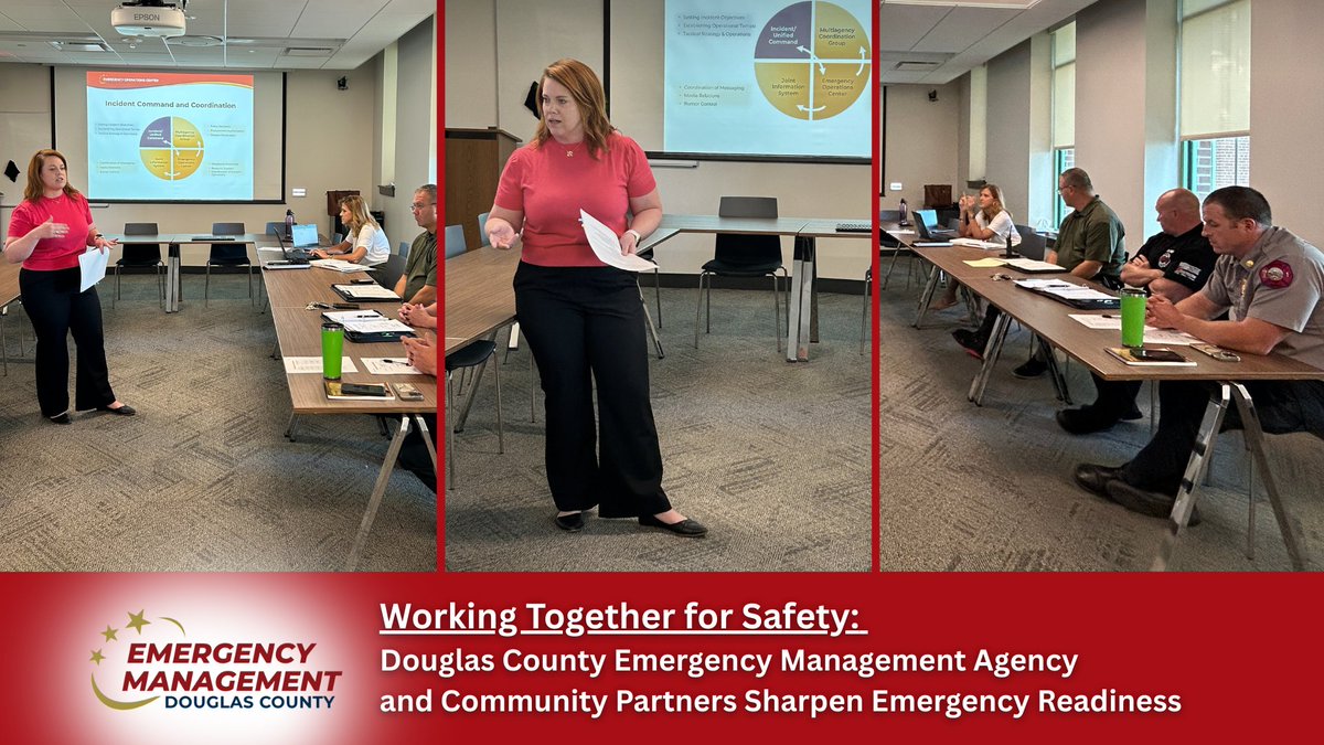 <a href="/DCEMA_Nebraska/">Ready Douglas County</a> is always training to keep our community safe. This week, the team focused on crisis communication &amp; coordination with key partners to ensure a strong, reliable response when it matters most. #PublicSafety #DouglasCounty #Nebraska