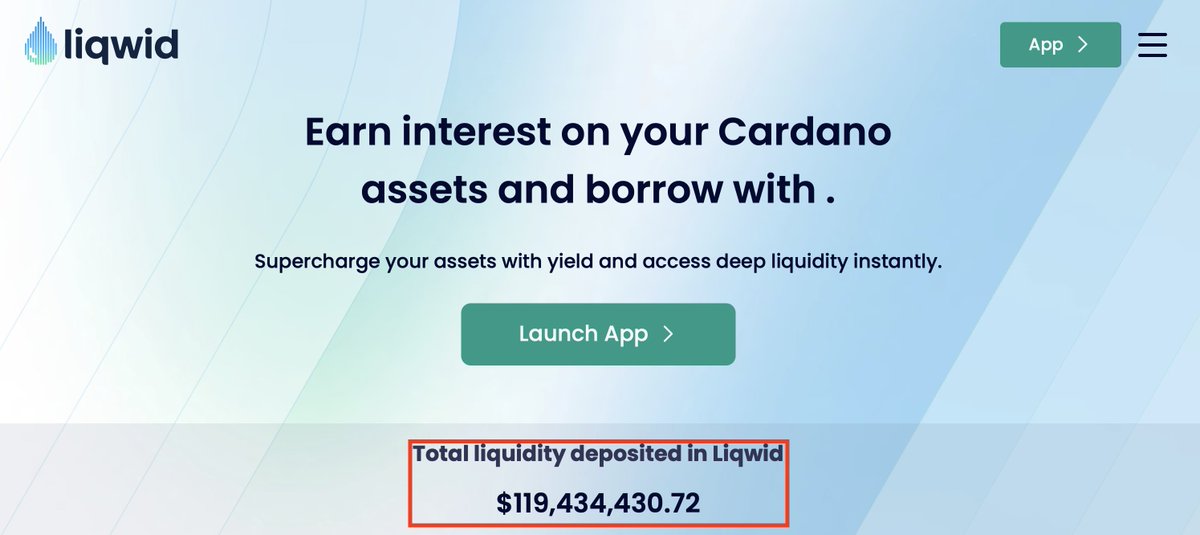 TapTools's tweet photo. JUST IN:

CARDANO DEFI IS JUST GETTING STARTED 

@liqwidfinance has surpassed 121M $ADA TVL and 520M $ADA loan volume. https://t.co/PjCwLRVfvj