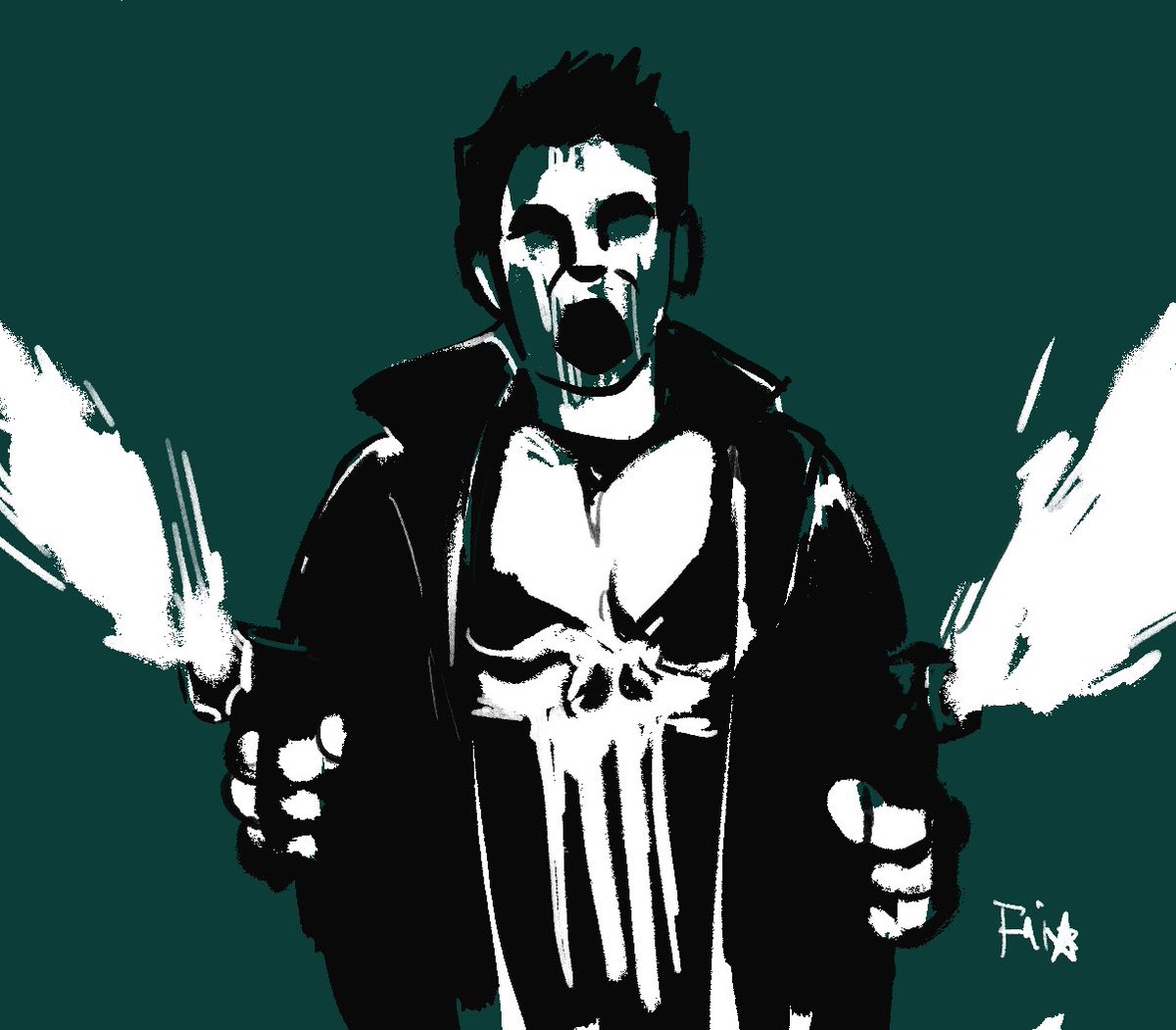 SIRISOAP's tweet image. Punisher doodle ;)