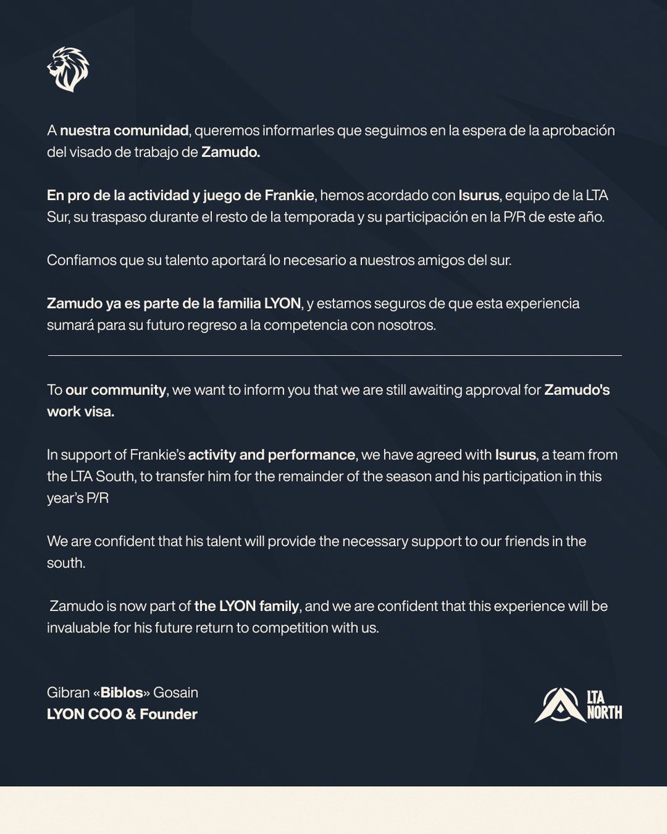 LYON (@lyonlatam) on Twitter photo Update oficial. #LTANorth #LTASul Update oficial. #LTANorth #LTASul