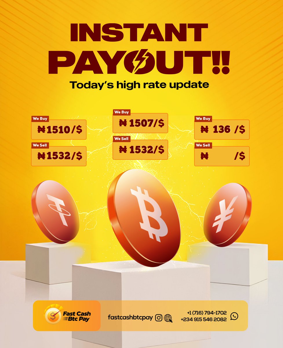 _dulcefernando's tweet photo. ⚡ Instant Payout, Best Rates!
Trade your crypto with confidence today — secure, fast &amp; reliable. 

🌐 https://t.co/0nmHEp4Kj4

#FastCashBTCPay #CryptoMadeEasy #BTCtoCash #USDTtoCash #SwiftPayments https://t.co/PuxzeUx0Bd