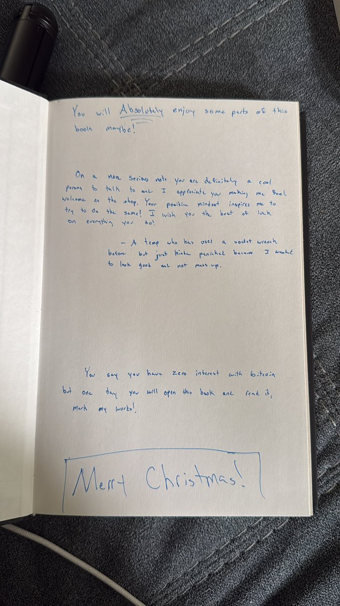 I ordered a used copy of The Bitcoin Standard and I tragically found this note inside. 

A legend tried to orange pill his friend. Now the book is im my hands and I’ll never know if he bought BTC. A sad story…

#BTC #MTPLF #MSTR