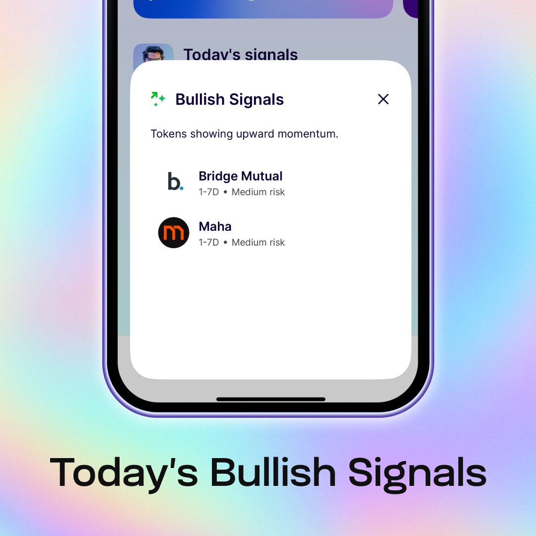 🚀 Today’s Bullish Signals are in:
🔹 Bridge Mutual
🔹 Maha

Spotting momentum just got easier with Pass App.
