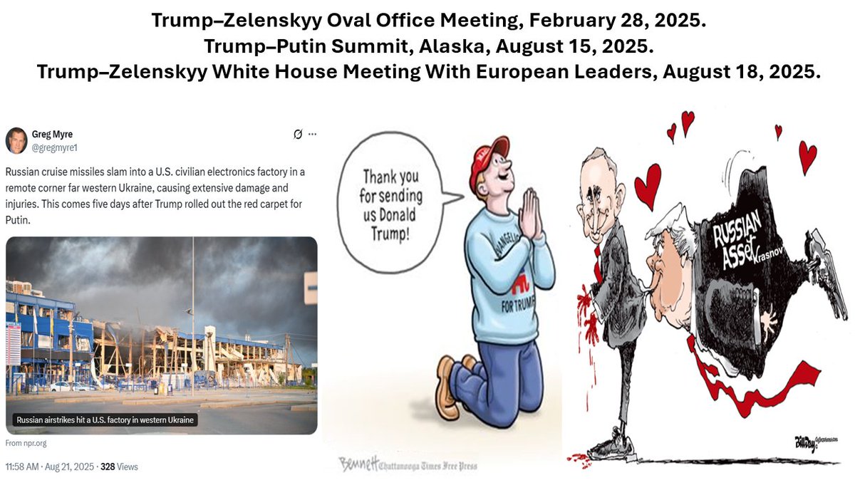 Fernando Ruano Faxas (@ruanofaxas) on Twitter photo <a href="/krassenstein/">Brian Krassenstein</a> Krassenstein: "#Russia’s latest attack on #Ukraine struck an American factory. That’s what you get when you roll the red carpet out for a murderous dictator like #Putin"
<a href="/gregmyre1/">Greg Myre</a>: "This comes five days after #Trump rolled out the red carpet for Putin"
x.com/RuanoFaxas/sta… <a href="/krassenstein/">Brian Krassenstein</a> Krassenstein: "#Russia’s latest attack on #Ukraine struck an American factory. That’s what you get when you roll the red carpet out for a murderous dictator like #Putin"
<a href="/gregmyre1/">Greg Myre</a>: "This comes five days after #Trump rolled out the red carpet for Putin"
x.com/RuanoFaxas/sta…