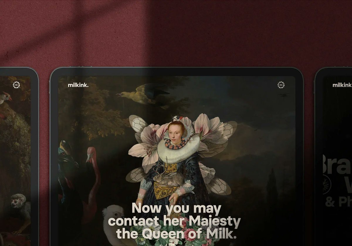 gencondition's tweet image. Milkink blends art direction, design, photography, and visual strategy into work that’s both precise and surreal #Elementor #WebDesign