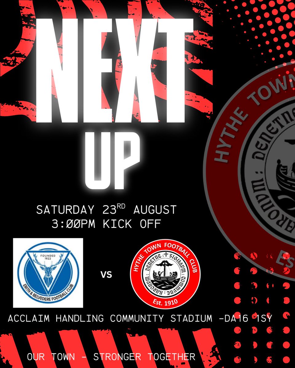 This Saturday we travel to Erith &amp; Belvedere as we return to <a href="/SCEFLeague/">Presence & Co. SCEFL League</a> action for Matchday 4 ! Come on you Cannons !

🆚 <a href="/EBTheDeres/">Erith & Belvedere FC</a> 
📅 23/08/25
⌚️ 3.00pm
🏟 Acclaim Handling Community Stadium, DA16 1SY
🎟️ Adult £8 | Con £5 | U16 - Free
🍻 &amp; 🍔 Available