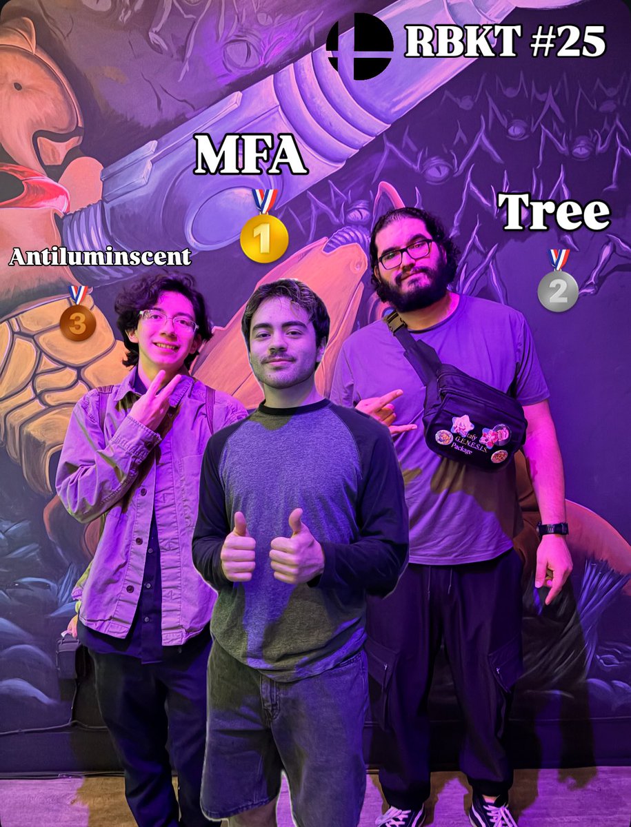 BYOGAMES (@byogames_ela) on Twitter photo Congrats to last weeks SSBU smashies! 🎉
Our top 3 goes to:
🥇 <a href="/itsmfahere/">FLS | mfa</a>
🥈 <a href="/Tree_FGC/">CS3 | Tree</a>
🥉 <a href="/Antiluscent_1/">Antiluminescent1</a>
Join us tonight! Sign up at start.gg/RBKT
Doors open 6pm for friendlies, main bracket starts at 8:30pm Congrats to last weeks SSBU smashies! 🎉
Our top 3 goes to:
🥇 <a href="/itsmfahere/">FLS | mfa</a>
🥈 <a href="/Tree_FGC/">CS3 | Tree</a>
🥉 <a href="/Antiluscent_1/">Antiluminescent1</a>
Join us tonight! Sign up at start.gg/RBKT
Doors open 6pm for friendlies, main bracket starts at 8:30pm