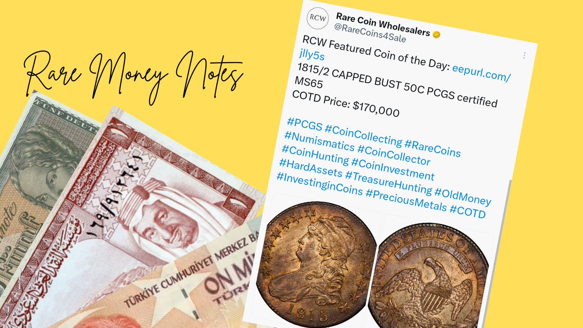 RareMoneyNotes's tweet image. This 1815/2 Capped Bust is seriously rare stuff. That overdate makes all the difference, @RareCoins4Sale

#RareCoins  #CappedBust #expensivevlog 
#RareMoneyNotes #CurrencyCollecting
#Numismatics
#AntiqueCurrency