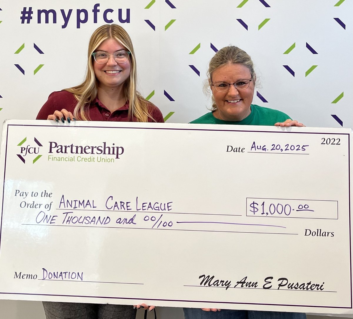 PFCU is a proud supporter of Animal Care Leagure, a no-kill animal shelter that holds stray animals for nine villages. Their mission is to provide shelter, medical care, and comfort to animals in need; reduce animal overpopulation; and act as a community resource.  #mypfcu
