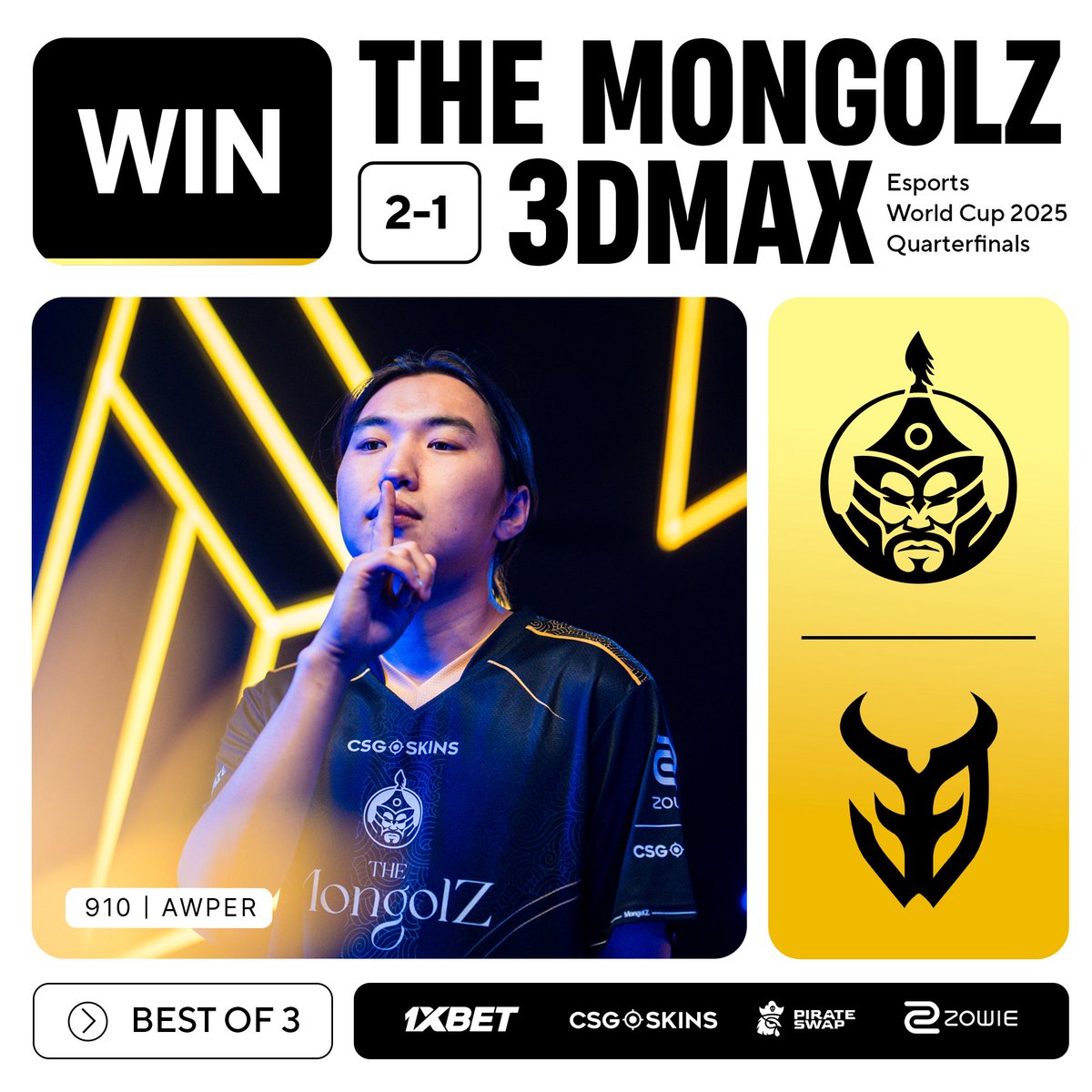 1mongolz's tweet photo. Your boys qualified for the semi-final! — EWC 2025 https://t.co/B24VOePsfj