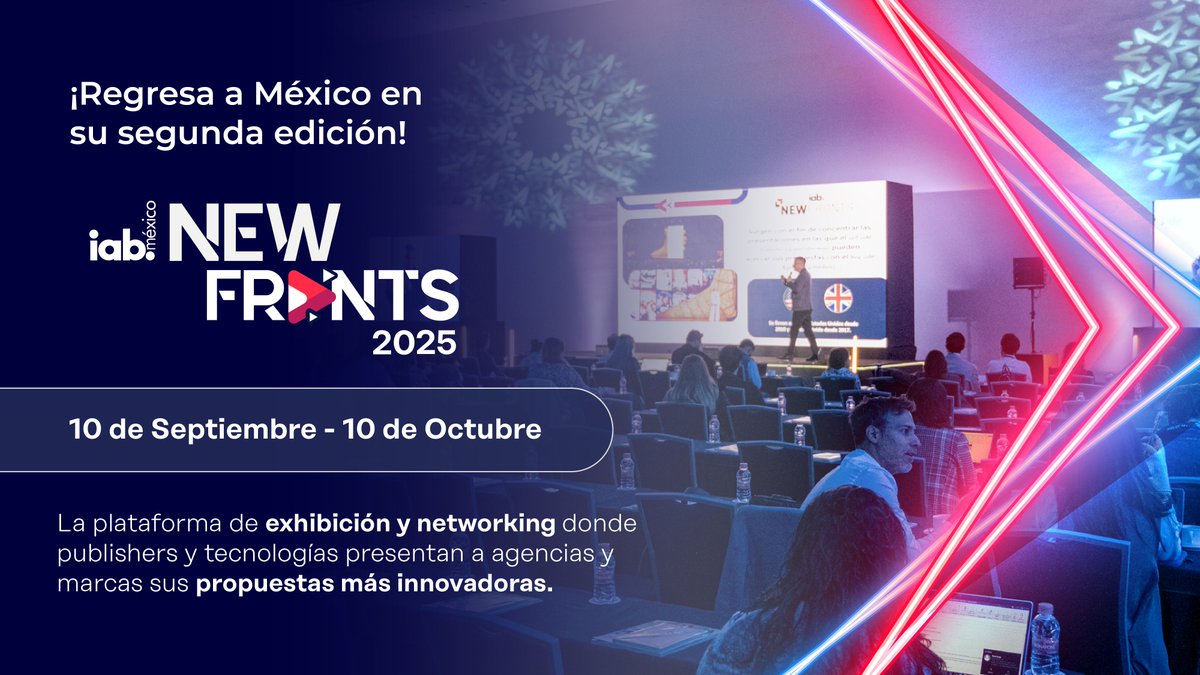 ✨¡Llega la temporada de IAB NewFronts!
 el espacio donde contenido, datos y tecnología se unen para mostrar lo más reciente en publicidad digital.

👉 Ideal para agencias y anunciantes que buscan inspiración, innovación y herramientas clave para definir sus estrategias anuales.