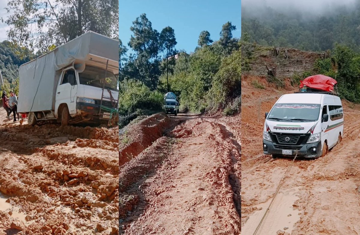 Miren Sras. Presidenta <a href="/Claudiashein/">Claudia Sheinbaum Pardo</a> y gobernadora <a href="/EvelynSalgadoP/">Evelyn Salgado Pineda</a>, así se encuentran los caminos en la Sierra de #Guerrero, esta es la ruta Pandoloma-#Chilpancingo, donde hacen más de 10 horas para llegar...